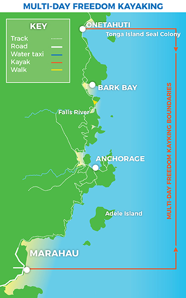 5 day Freedom Kayak in the Abel Tasman | Marahau Sea Kayaks hire